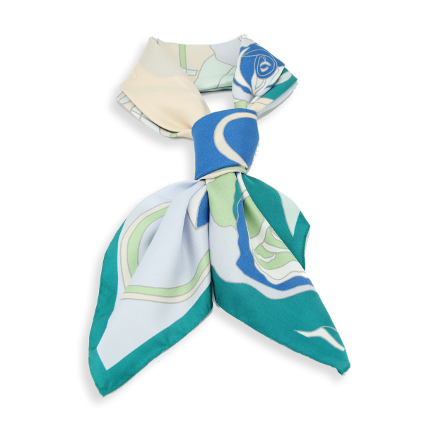 Carré-vert-soie-bio-imprimé-cloudy