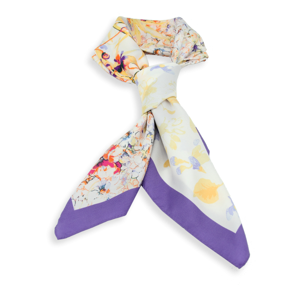 Carré-violet-twill soie-bio-imprimé-aquarelle
