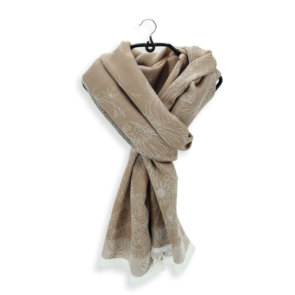 chèche-femme-coton bio-beige-Bio life