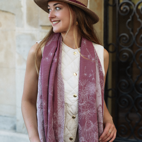 chèche-femme-coton bio-rouge-Bio life
