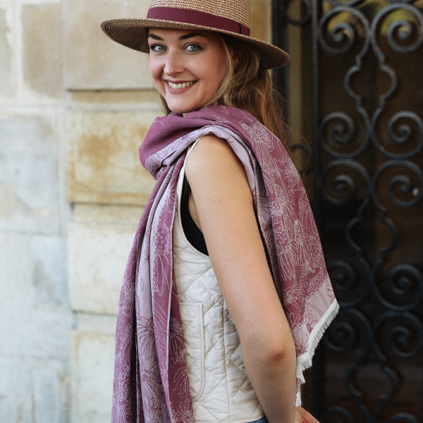 chèche-femme-coton bio-rouge-Bio life