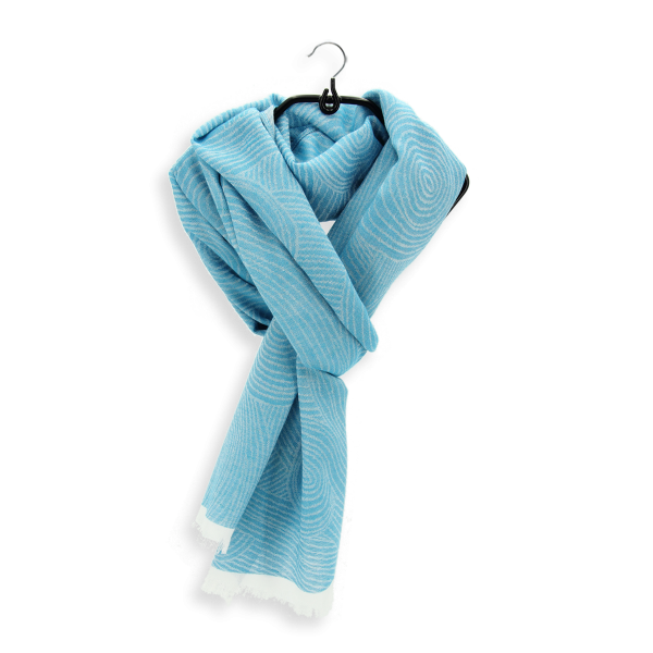 chèche-femme-coton-modal-lin–bleu turquoise-Méditation