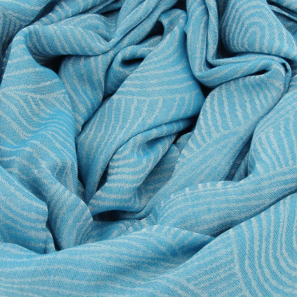 chèche-femme-coton-modal-lin–bleu turquoise-Méditation