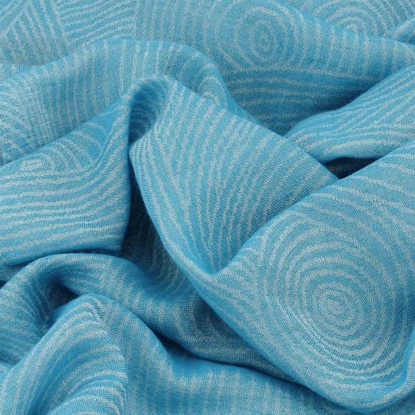 chèche-femme-coton-modal-lin–bleu turquoise-Méditation