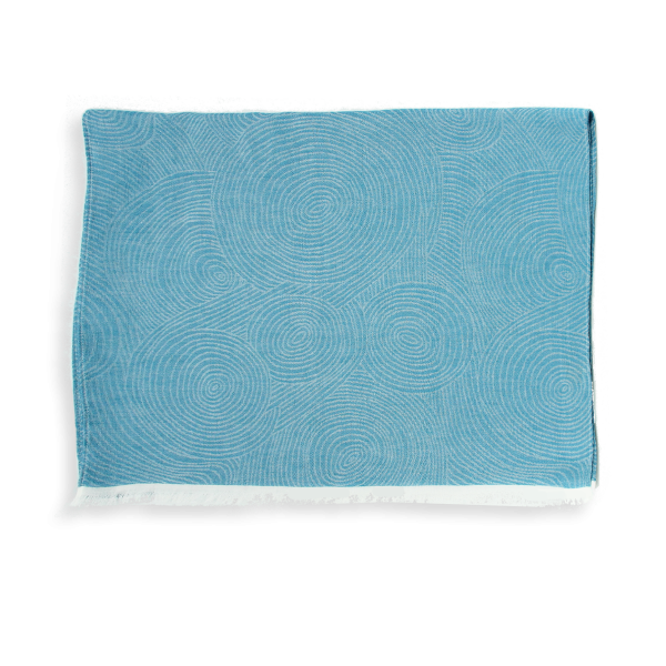 chèche-femme-coton-modal-lin–bleu turquoise-Méditation