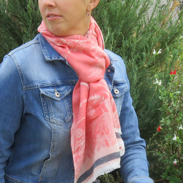 Cheche-femme-coton-soie-corail-poudre-astrance-4A
