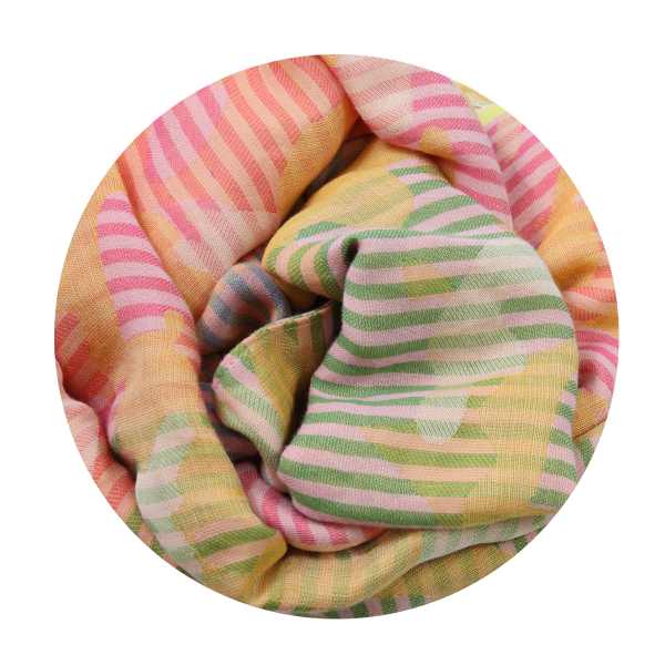 Chèche-femme-Ephese-soie-coton-modal-jaune-rouge-2A