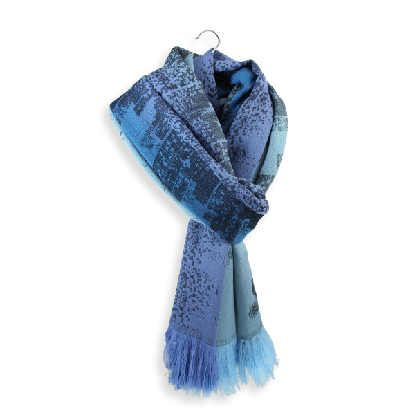 Blue-rayon-wool-women’s-men’s-oversized-stole-Philadelphia