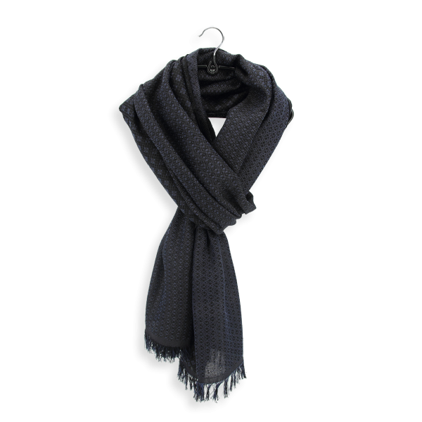 Etole-homme-cachemire-soie-coton-noir-Losange