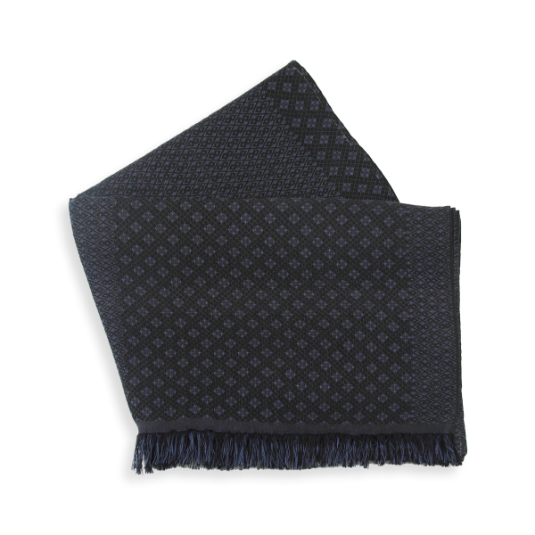 Etole-homme-cachemire-soie-coton-noir-Losange