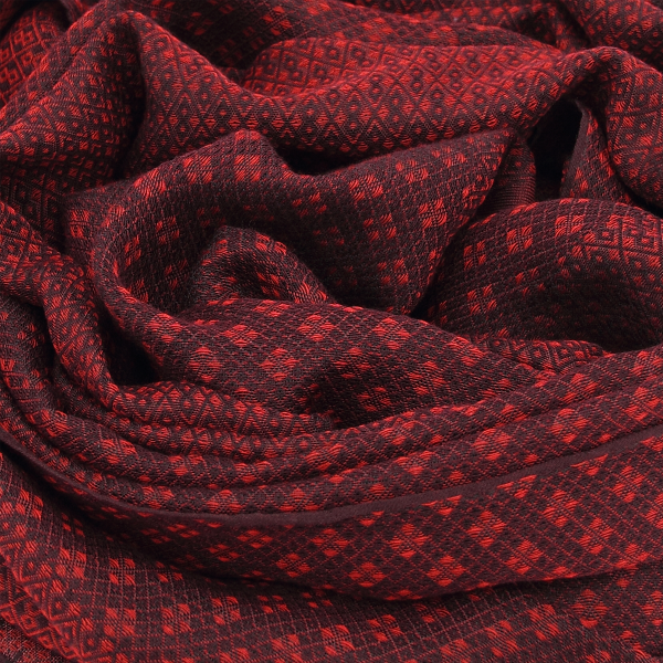 Echarpe-homme-cachemire-soie-coton-rouge-Losange