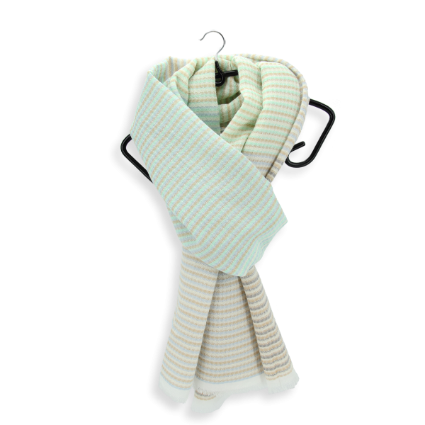 Echarpe-homme-femme-coton-modal-beige-aqua-Chèche