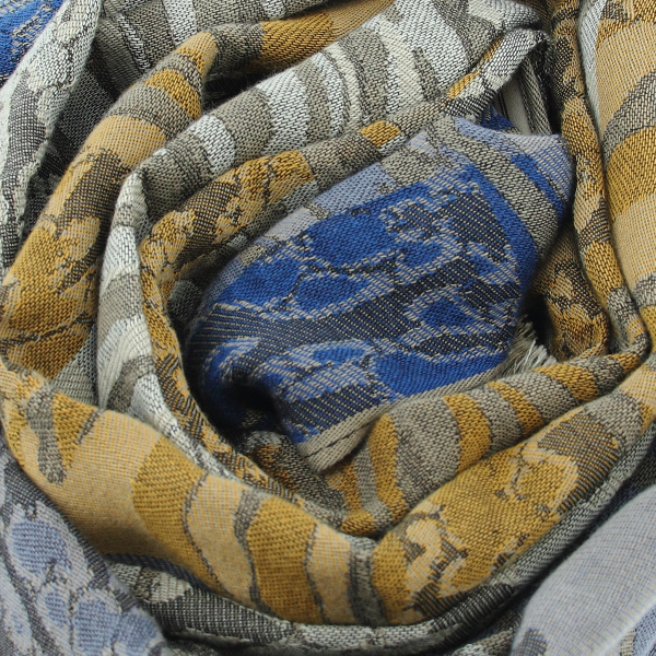 Echarpe-femme-coton-modal-beige-bleu-Cybèle