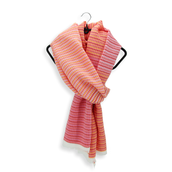 Echarpe-homme-femme-coton-modal-corail-orange-Chèche