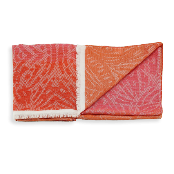 Echarpe-femme-coton-soie-orange-Butterfly