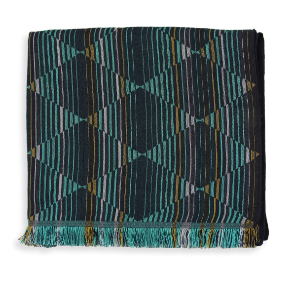 Echarpe-homme-coton-soie-navy-pétrole-Chicago