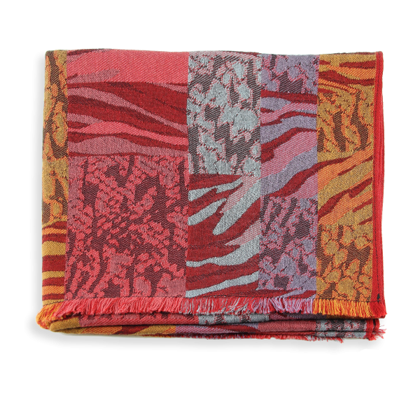 Echarpe-femme-coton-modal-rouge-orange-Cybèle