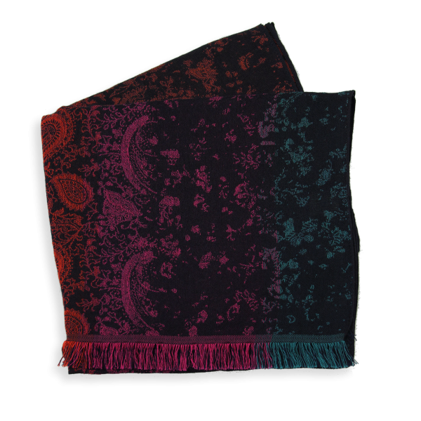 Etole-femme-coton-soie-marine-rouge-Mumbai-3A