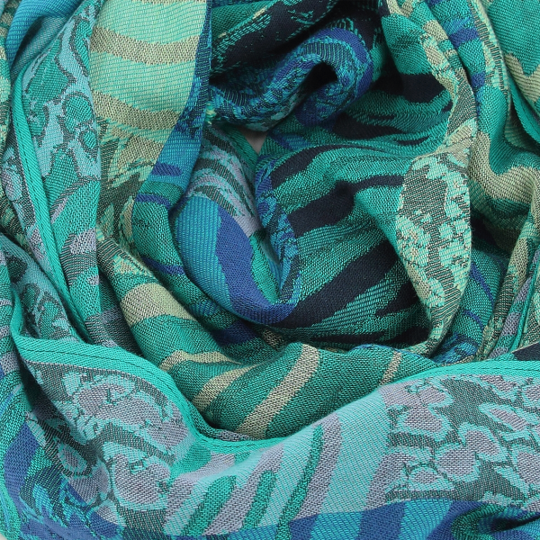 Echarpe-femme-coton-modal-turquoise-bleu-Cybèle