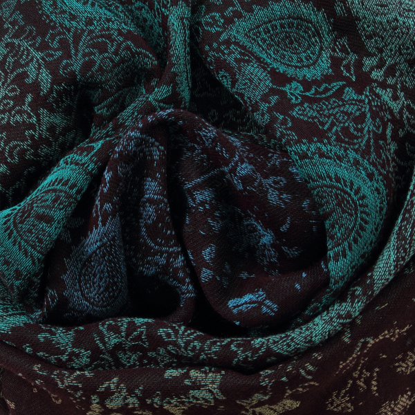 Etole-coton-soie-bordeaux-turquoise-Mumbai-1A