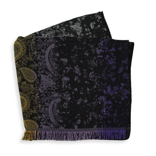 Echarpe-femme-coton-soie-violet-ocre-Mumbai-2A