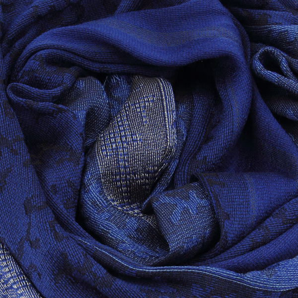 Echarpe-femme-bleu-royale-laine-soie-Arborescence-fabrique-en-France