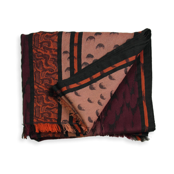 Echarpe-homme-laine-merinos-soie-bordeaux rouille-atome