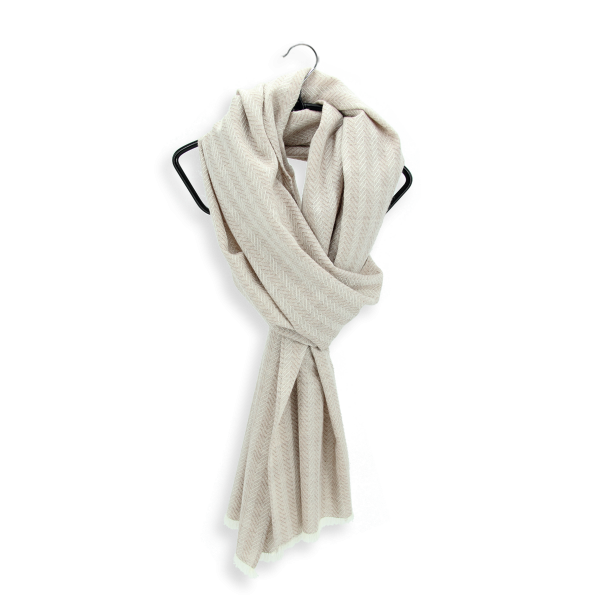 Echarpe-cachemire-homme-beige clair-Smoking