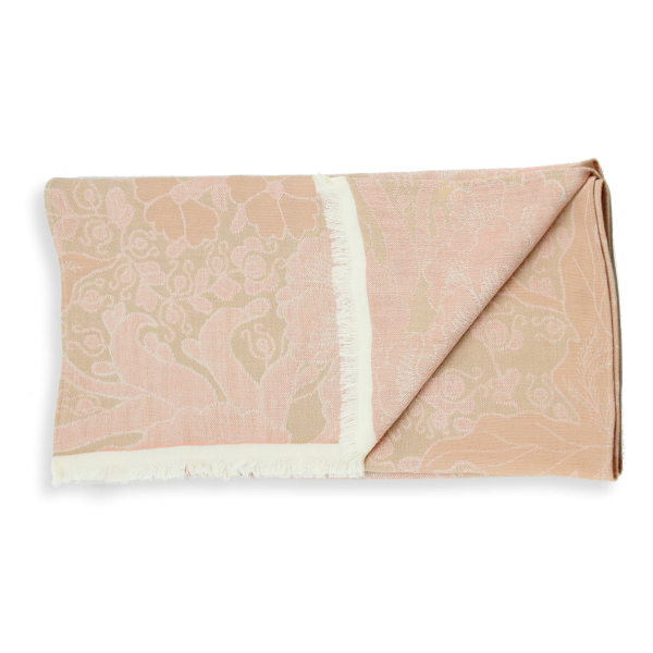 Echarpe-femme-cachemire-rose-oiseaux du paradis