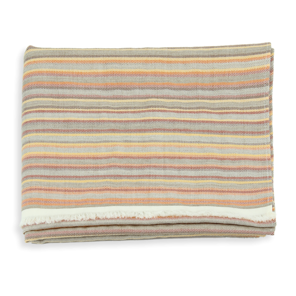 Echarpe-homme-laine-beige-Rayé