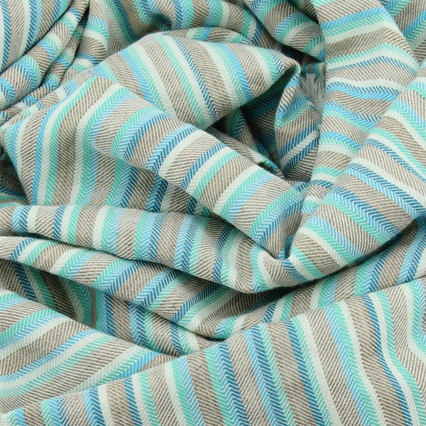 Echarpe-homme-laine-turquoise-Rayé