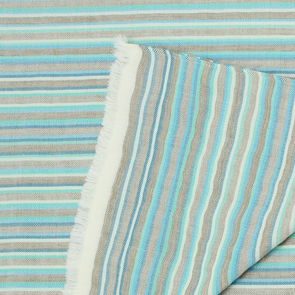 Echarpe-homme-laine-turquoise-Rayé