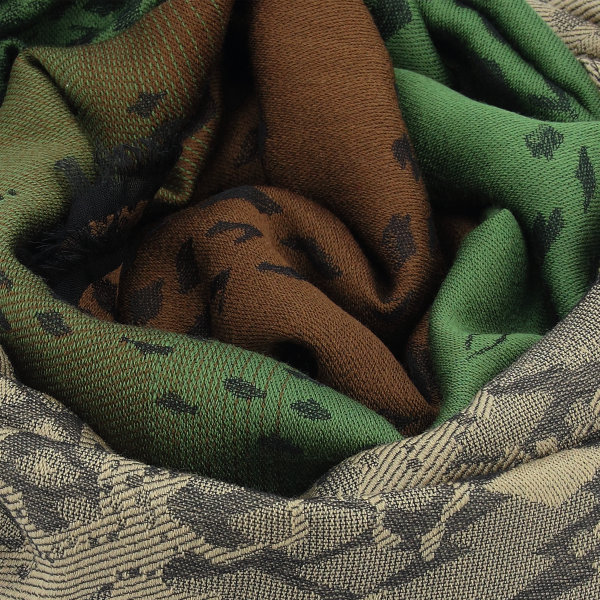 Etole-femme-delice-laine-modal-marron-vert