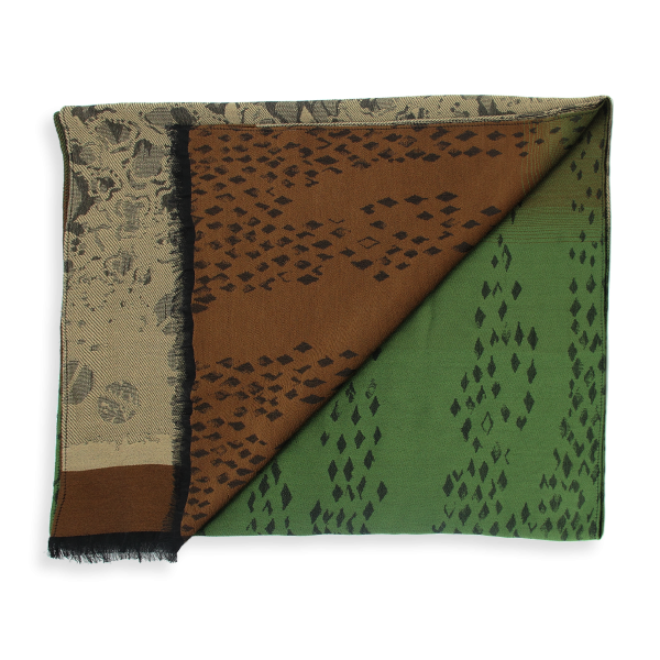 Etole-femme-delice-laine-modal-marron-vert