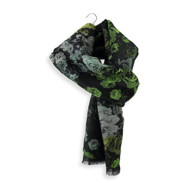 Echarpe-femme-laine-modal-coton-noir-vert-Florence-4A-