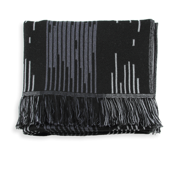 Echarpe-homme-laine mérinos-modal-noir-Neon