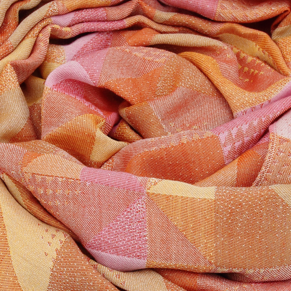 Echarpe-femme-laine-orange-kaléidoscope
