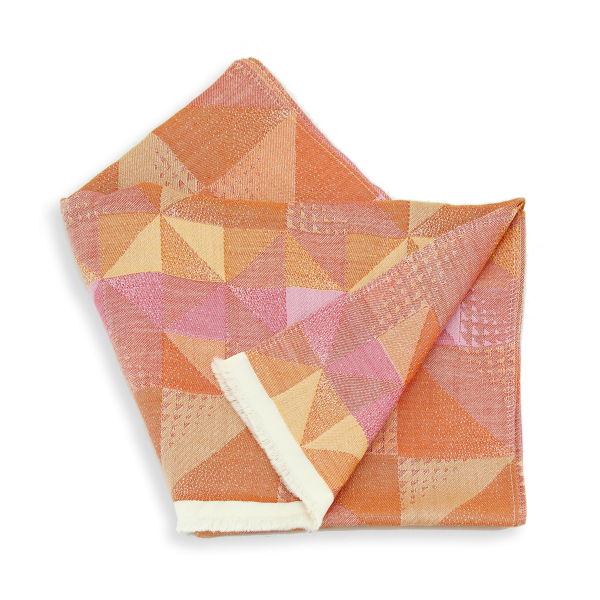 Echarpe-femme-laine-orange-kaléidoscope