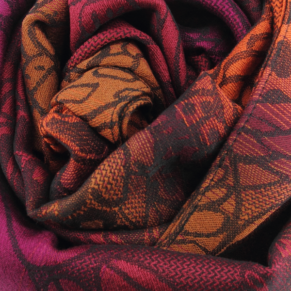 Echarpe-femme-laine mérinos-modal-rose-orange-Style