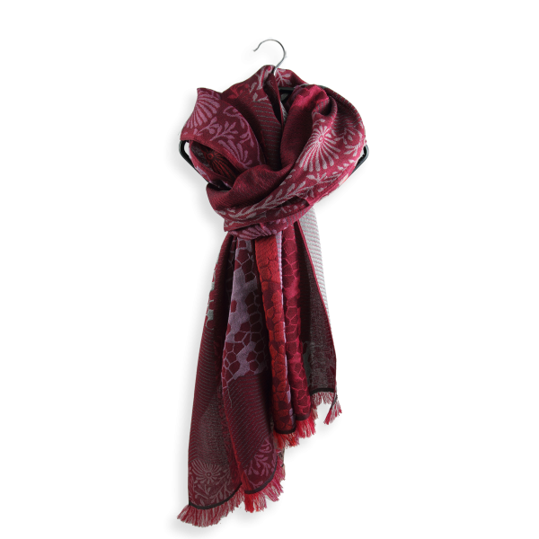 Echarpe-femme-laine-soie-rouge-rose-charme