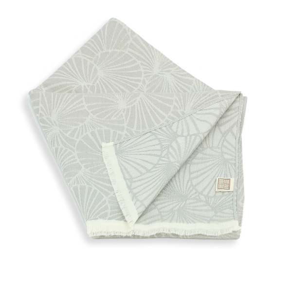Echarpe-femme-laine-soie-gris perle-Nénuphar