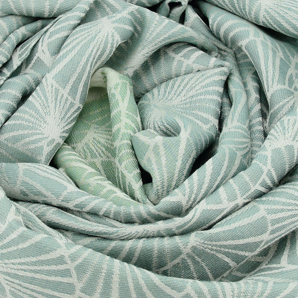 Echarpe-femme-laine-soie-vert quartz-Nénuphar