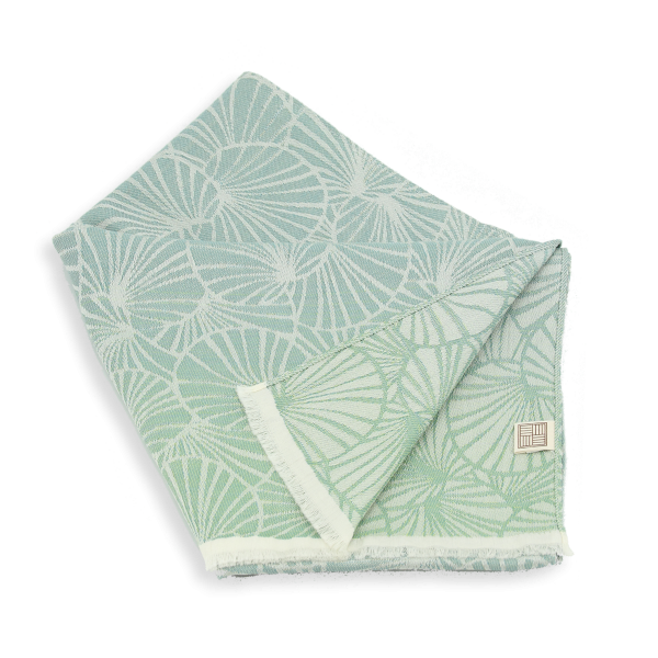 Echarpe-femme-laine-soie-vert quartz-Nénuphar