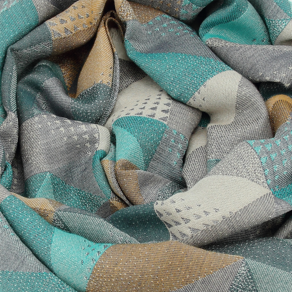 Echarpe-femme-laine-turquoise-kaléidoscope
