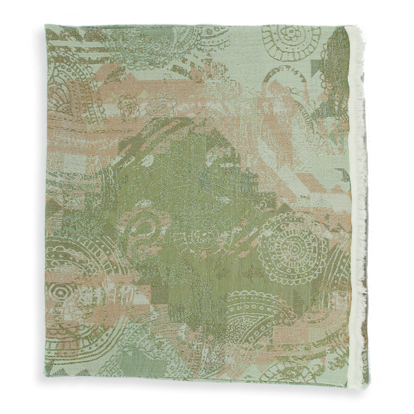 Etole-femme-laine-soie-coton-vert-Cache-cache