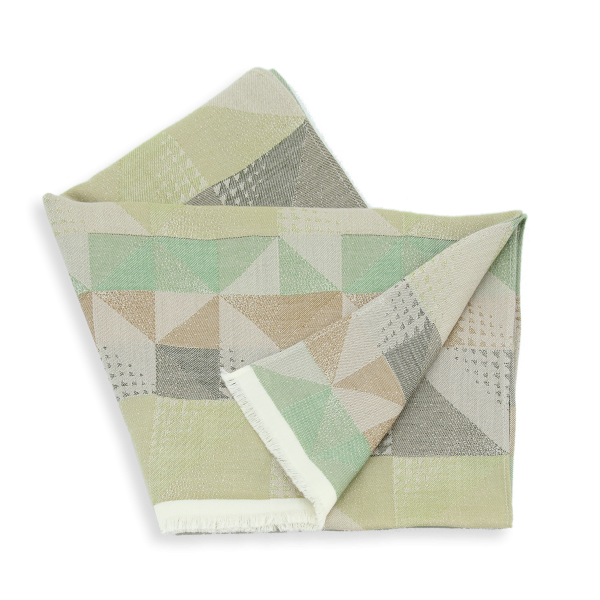 Echarpe-femme-laine-vert kaki-kaléidoscope