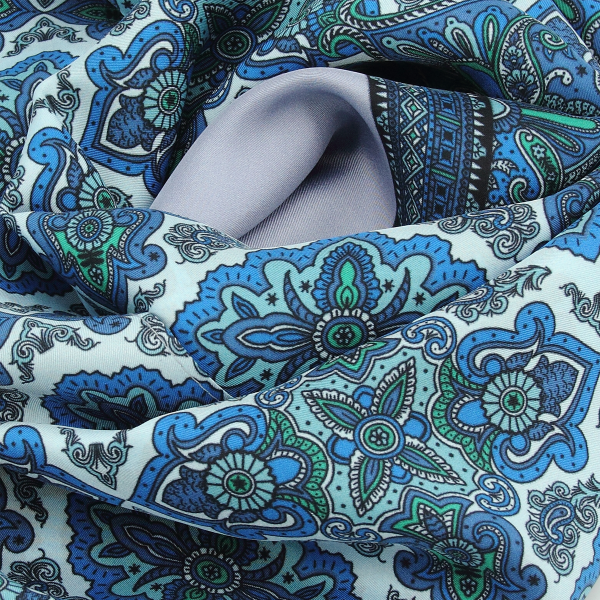 Echarpe-homme-100% soie GOTS-bleu-Elégant