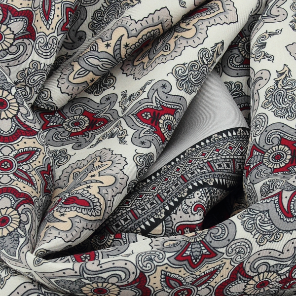 Echarpe-homme-100% soie GOTS-gris-Elégant