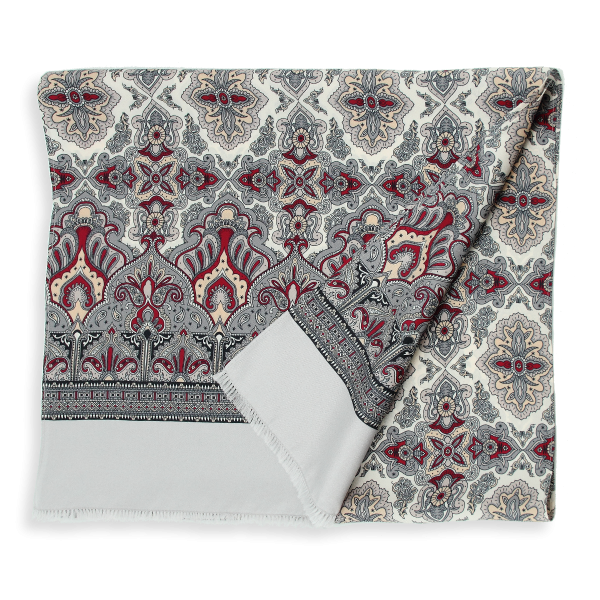 Echarpe-homme-100% soie GOTS-gris-Elégant
