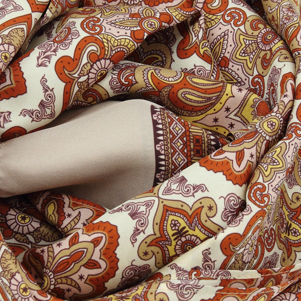 Echarpe-homme-100% soie GOTS-marron-Elégant